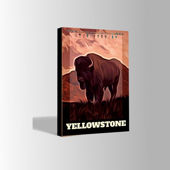 Yellowstone National Park 16 x 22 Framed Print Travel Poster Art Print - Picture 2 of 2